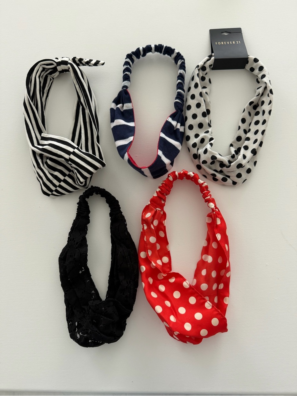 Bundle of 5 headbands:Jcrew and Forever 21